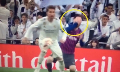 El capitán del Real Madrid soltó un manotazo en la cara de la estrella argentina/Foto: Captura de pantalla