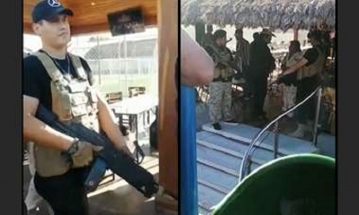 Las armas causaron temor entre las personas que estaban en el balneario.