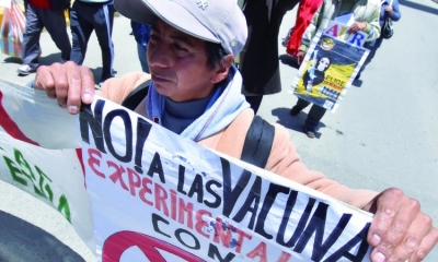 Sectores de la sociedad en El Alto rechazan la vacunación obligatoria. Foto: Archivo.