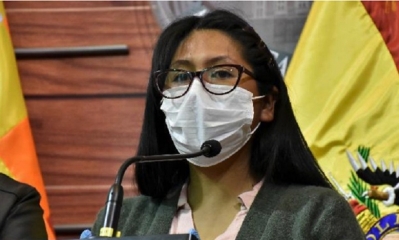 La presidenta de la Cámara de Senadores, Eva Copa