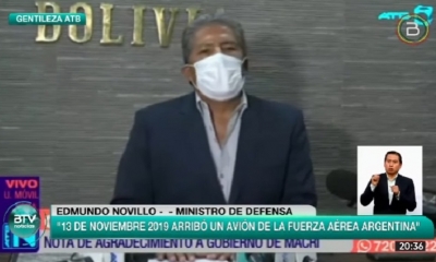 Foto/Captura de pantalla: El ministro de Defensa, Edmundo Novillo