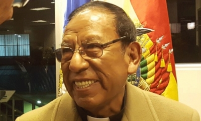 Cardenal Toribio Ticona participó de la presentación de un libro en la UCB de La Paz. Foto: ANF.