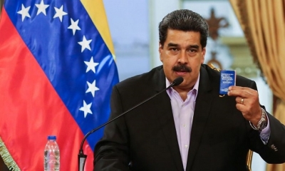 Nicolás Maduro en el Palacio de Miraflores Foto: AFP