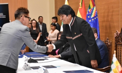 El acto se realizó en la Casa Grande del Pueblo/Foto. ABI