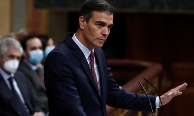 El presidente del Gobierno, Pedro Sánchez, interviene en la segunda sesión del debate de moción de censura presentada por Vox. | EFE