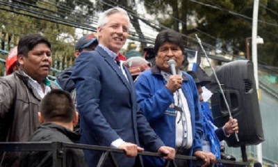 Álvaro García y Evo Morales 