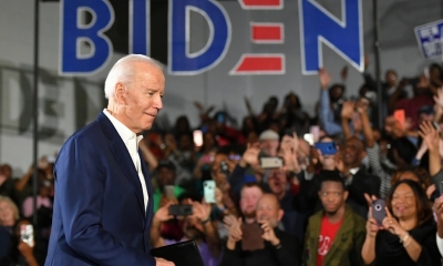 El candidato presidencial demócrata Joe Biden en un mitin en Mississippi el 8 de marzo pasado. Foto: AFP