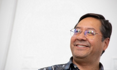 El candidato presidencial del Movimiento Al Socialismo (MAS-IPSP), Luis Arce Catacora