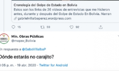 La cuenta del Ministerio de Obras Públicas respondió a ese mensaje diciendo 