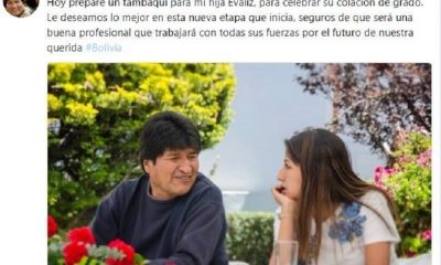 Evo Morales y Evaliz/Foto. RRSS