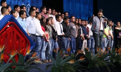 Así celebró YPFB/Foto. AC