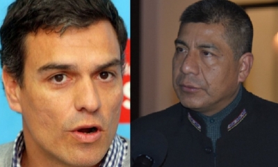 Pedro Sánchez  y Fernando Huanacuni/Foto. Kandire