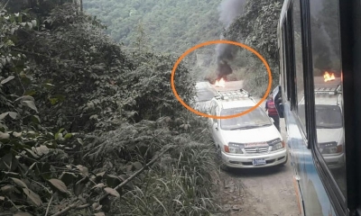 Así reportan los pasajeros el bloqueo/Foto. RRSS