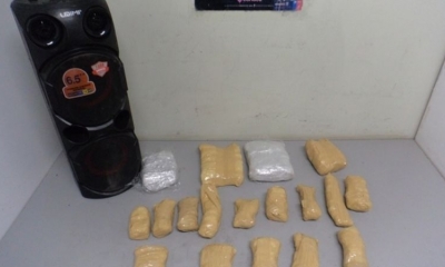EL PARLANTE DONDE ENCONTRARON LAS DROGAS 