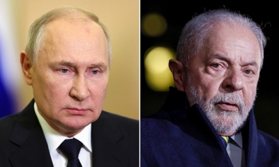 El presidente ruso, Vladímir Putin y su homólogo del país sudamericano, Luiz Inácio Lula da Silva.