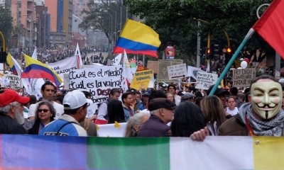 Desde el 28 de abril a diario se movilizan multitudes para protestar contra el gobierno.