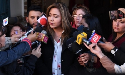 Viceministra de Comunicación, Gabriela Alcón, diáloga con periodistas en Potosí. /ABI