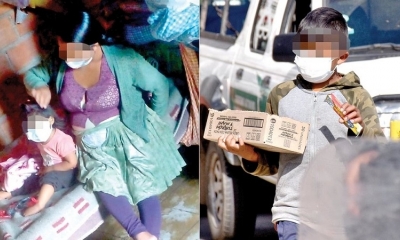 Cuatro hermanitos salen todos los días a vender dulces a las calles