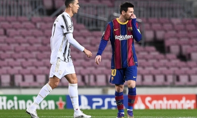 Los astros del fútbol Cristiano Ronaldo y Lionel Messi | Foto : Marcas España