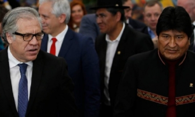 Luis Almagro brindó su apoyo a Evo Morales/Foto. RRSS
