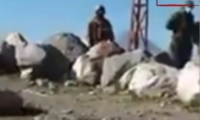 Una imagen del video que grabó un poblador de Pisiga, en Oruro, sobre las zanjas que hace Chile.
