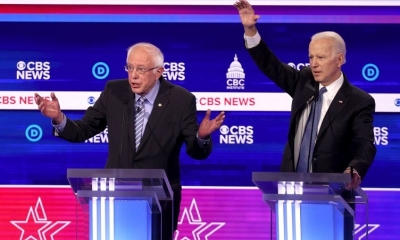 El senador Bernie Sanders y el exvicepresidente Joe Biden.