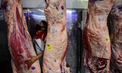 Carnes en el Mercado de Liniers, Buenos Aires, Argentina.