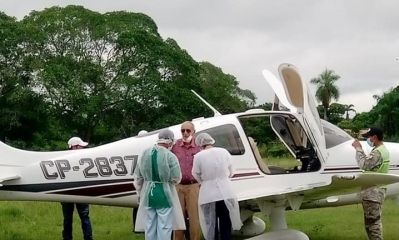 La avioneta que aterrizó en Santa Rosa de Yacuma, Beni
