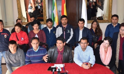 Conferencia de prensa de Secretario General de la Gobernación de Chuquisaca/Foto. RRSS