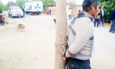 Fue golpeado y hasta atado a un poste del lugar,