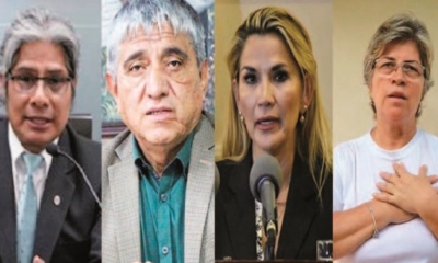 El procurador Wilfredo Chávez, el alcalde Iván Arias, Jeaninel procurador Wilfredo Chávez, el alcalde Iván Arias, Jeanine Añez y María Elva Pinckert.