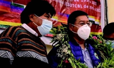 El presidente Arce y Morales en un anterior encuentro.