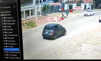 La agresión quedo grabada en las cámaras de seguridad de la zona.