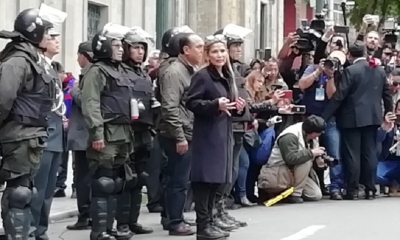 Así recibieron a la presidente Añez/Foto. ABI