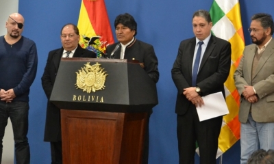 El presidente anunció el decreto en la Casa Grande del Pueblo/Foto. ABI