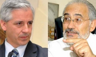 De izquierda a derecha: Vicepresidente Álvaro García Linera y el expresidente Carlos Mesa. Foto: Los Tiempos
