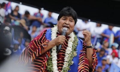 El líder del Movimiento Al Socialismo, Evo Morales.