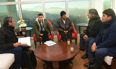 Los dirigentes se reunieron con el primer mandatario/Foto. ABI
