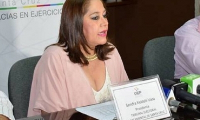 Sandra Kettelm residenta del Tribunal Departamental Electoral de Santa Cruz/Foto. RRSS