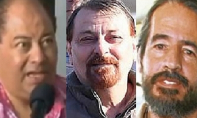 Carlos Romero. Cesare Battisti y Raúl García Linera/Foto. Kandire