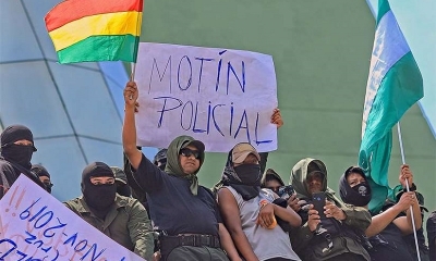 Los policías amotinados en 2019.
