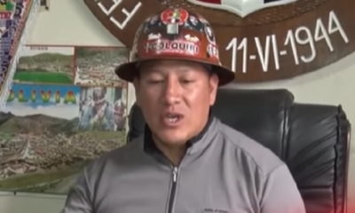 Orlando Gutiérrez, secretario ejecutivo de la Federación Sindical de Trabajadores Mineros de Bolivia/Foto. Captura de pantalla 