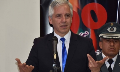Alvaro Garcia Linera, en el aniversario de la CUB/Foto. Vicepresidencia