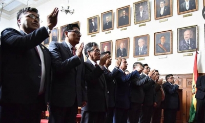 Vocales de Cochabamba y Oruro durante su juramento. | TSJ