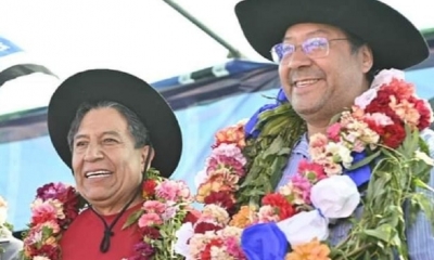 Foto / Archivo : David Choquehuanca y Luis Arce 