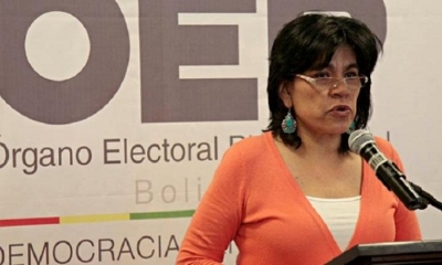 La presidenta del TSE, Katia Uriona. 