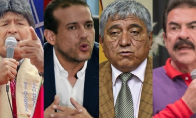 Evo Morales, LF Camacho, Iván Arias y Manfred Reyes Villa/Foto. Kandire 