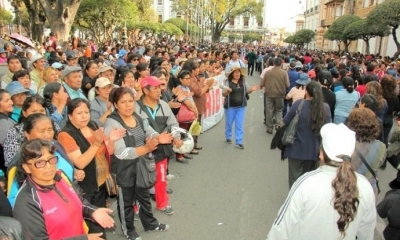 Hoy hubo una multitudinaria marcha en la plaza 25 de Mayo. Foto: CORREO DEL SUR