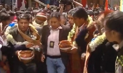 Morales en la inauguración/Foto. Captura de pantalla