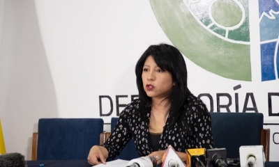 La defensora del Pueblo, Nadia Cruz, en conferencia de prensa. / Foto: Archivo